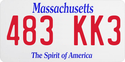 MA license plate 483KK3