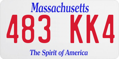 MA license plate 483KK4