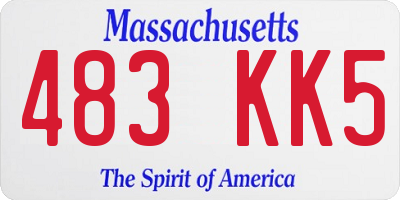 MA license plate 483KK5