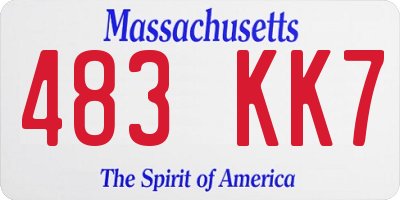 MA license plate 483KK7