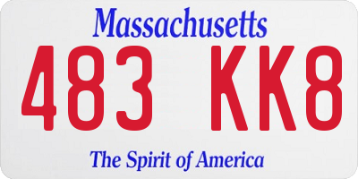 MA license plate 483KK8