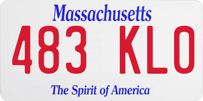 MA license plate 483KL0