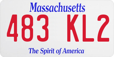 MA license plate 483KL2