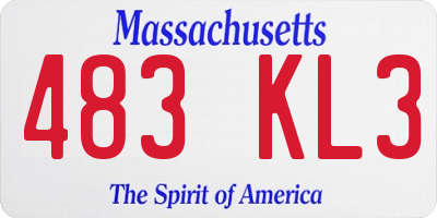 MA license plate 483KL3