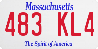 MA license plate 483KL4