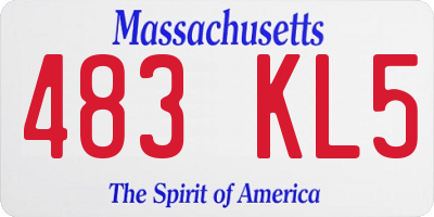 MA license plate 483KL5