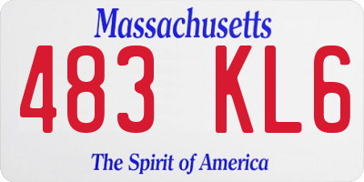 MA license plate 483KL6