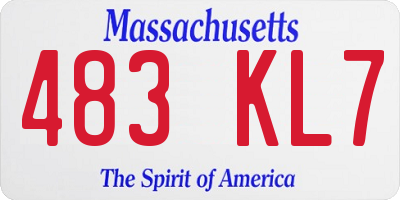 MA license plate 483KL7