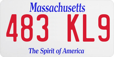 MA license plate 483KL9