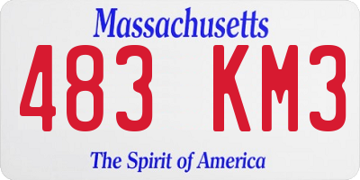 MA license plate 483KM3