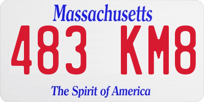 MA license plate 483KM8