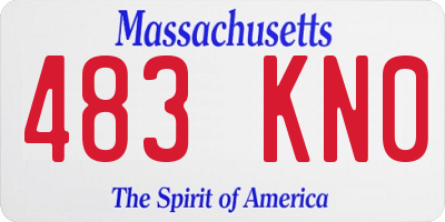 MA license plate 483KN0