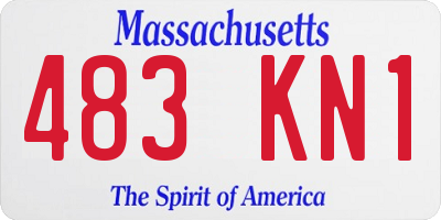 MA license plate 483KN1