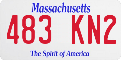 MA license plate 483KN2