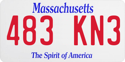 MA license plate 483KN3