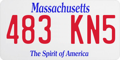 MA license plate 483KN5