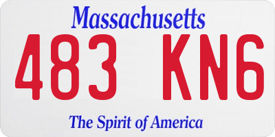MA license plate 483KN6