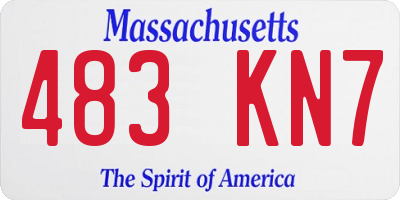 MA license plate 483KN7