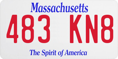 MA license plate 483KN8