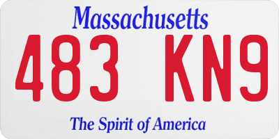 MA license plate 483KN9