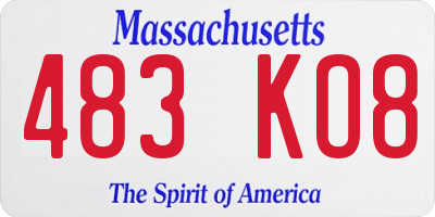 MA license plate 483KO8