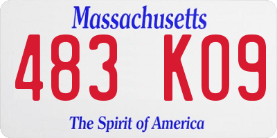 MA license plate 483KO9