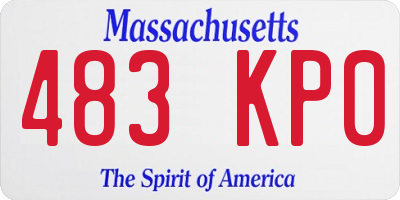 MA license plate 483KP0