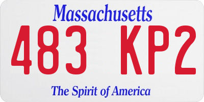 MA license plate 483KP2