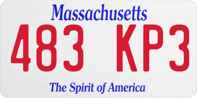 MA license plate 483KP3