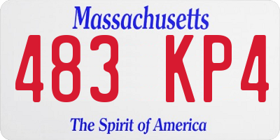 MA license plate 483KP4