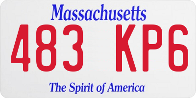 MA license plate 483KP6