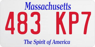 MA license plate 483KP7