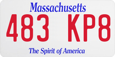 MA license plate 483KP8