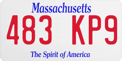 MA license plate 483KP9