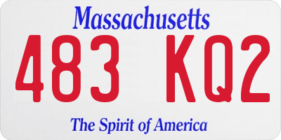 MA license plate 483KQ2