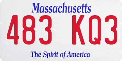 MA license plate 483KQ3
