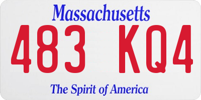 MA license plate 483KQ4