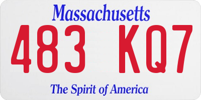 MA license plate 483KQ7