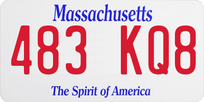 MA license plate 483KQ8