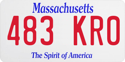 MA license plate 483KR0