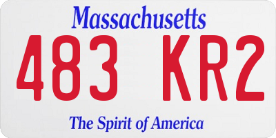 MA license plate 483KR2