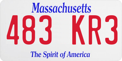 MA license plate 483KR3