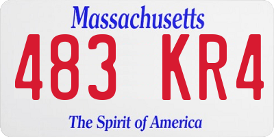 MA license plate 483KR4