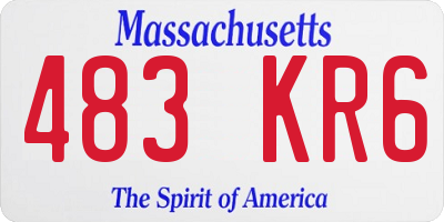 MA license plate 483KR6