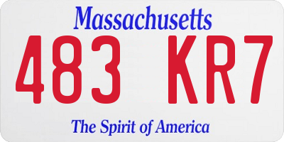 MA license plate 483KR7