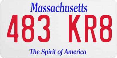 MA license plate 483KR8