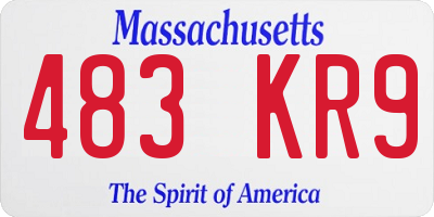 MA license plate 483KR9