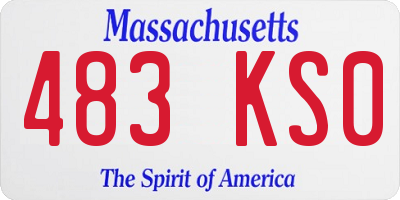 MA license plate 483KS0