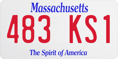MA license plate 483KS1