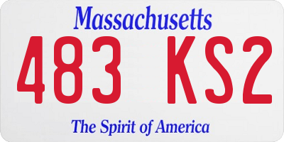 MA license plate 483KS2